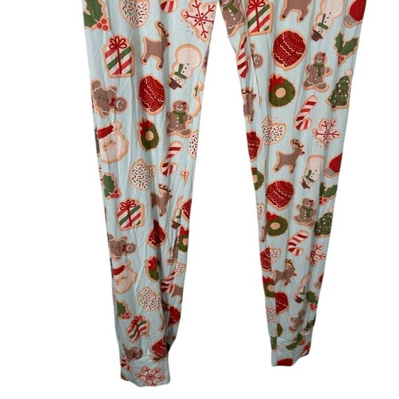 Caden Lane Light Blue Christmas Print Bamboo Pajama Jogger Pants - Picture 4 of 5